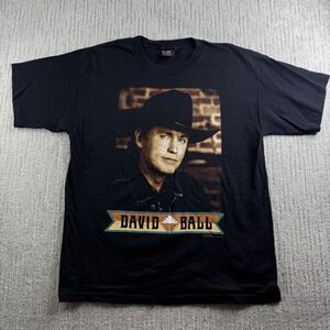 VTG David Ball Tour T Shirt Mens Size XL Country Music Band Tee Black 1995 Giant